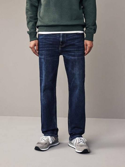 Blue Straight Fit Vintage Stretch Authentic Jeans - Smgarment's