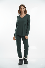 BLUEMOTION WOMENS BASIC V NECK FULL SLEEVE T SHIRT - Smgarment's