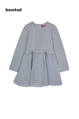 Bowtad Girls Grey Long Sleeve Layered Dress - Smgarment's