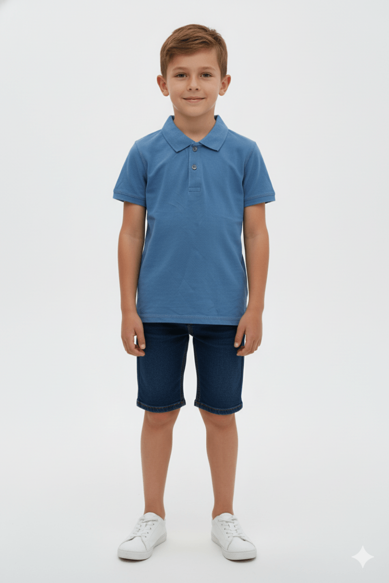 BOYS BASIC BLUE POLO SHIRT - Smgarment's