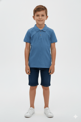 BOYS BASIC BLUE POLO SHIRT - Smgarment's