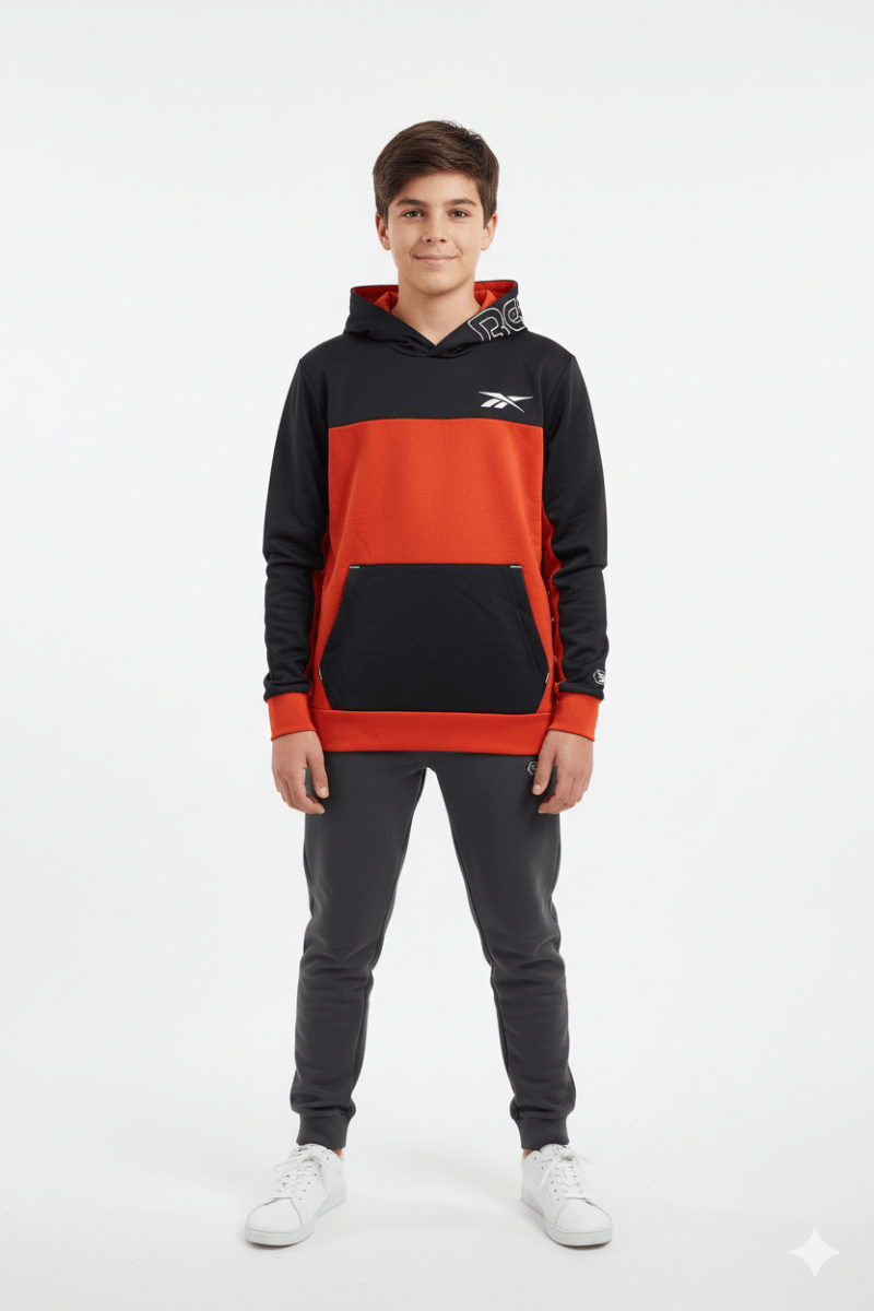 BOYS BLACK AND RED HOODIE - Smgarment's
