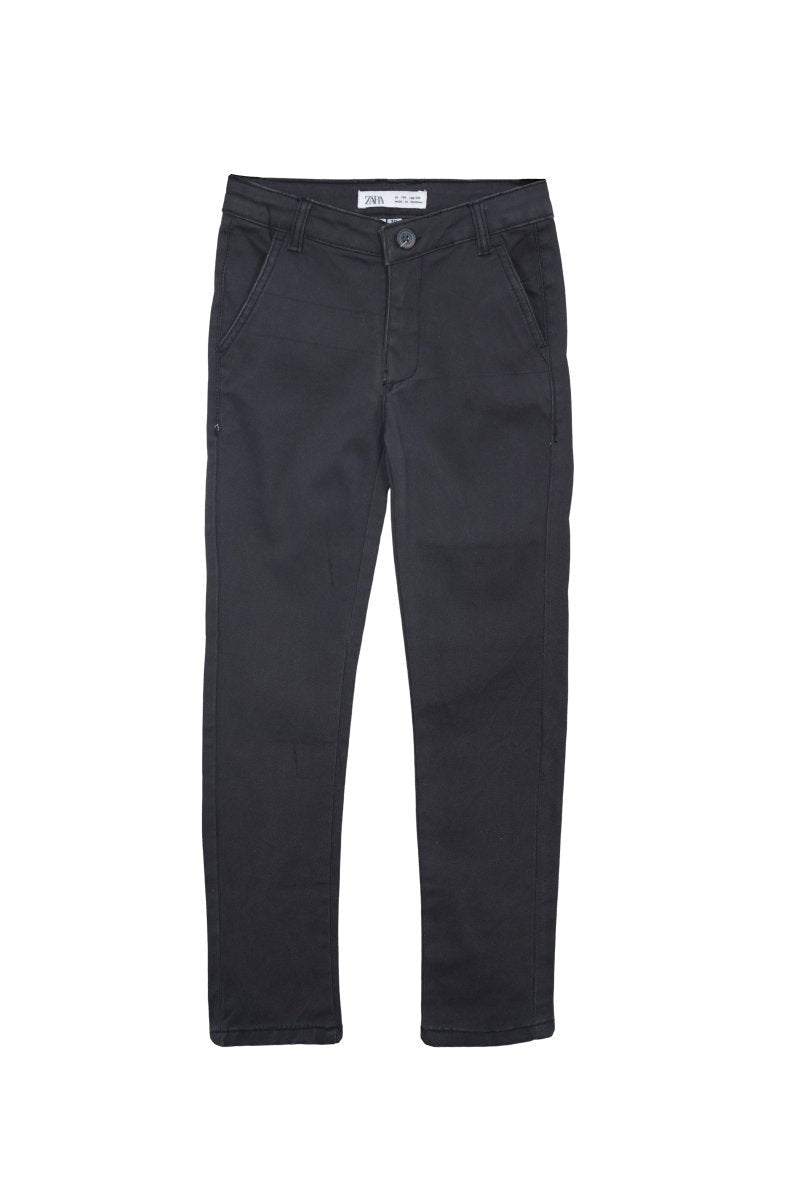 Boys' Black Slim Fit Chino Pants - Smgarment's