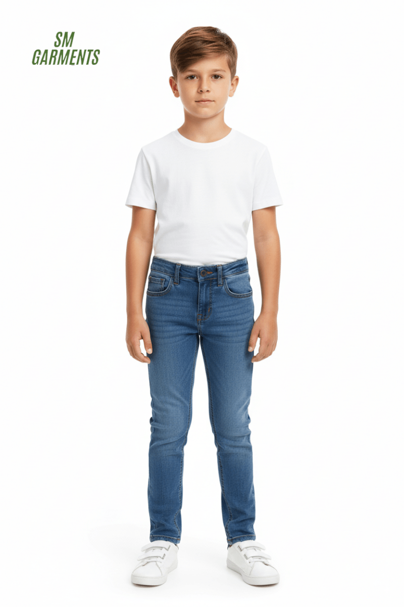 Boys' Classic Blue Stretch Denim Jeans - Smgarment's