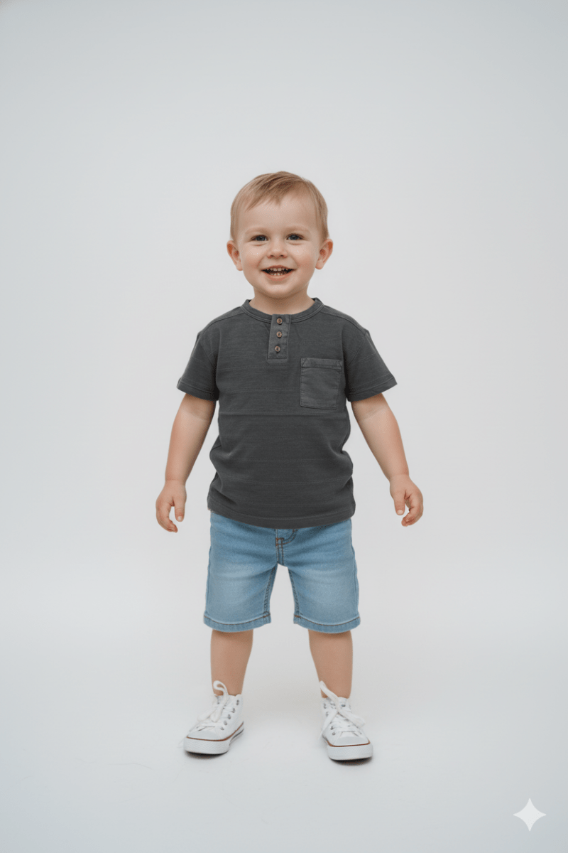 BOYS PLAIN HENLEY T - SHIRT - Smgarment's