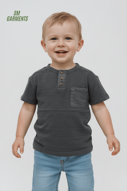 BOYS PLAIN HENLEY T - SHIRT - Smgarment's