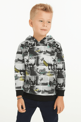 Boys’ Skateboard Print Hoodie – Street Style Graphic - Smgarment's