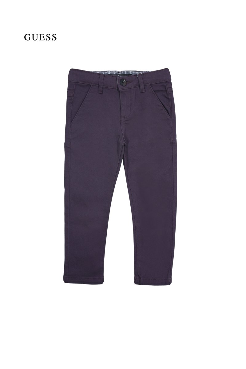 Boys Slim Fit Stretch Chino Pants - Deep Plum - Smgarment's