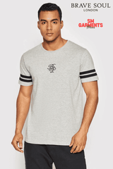 BRAVE SOUL GREY REGULAR FIT T - SHIRT - Smgarment's