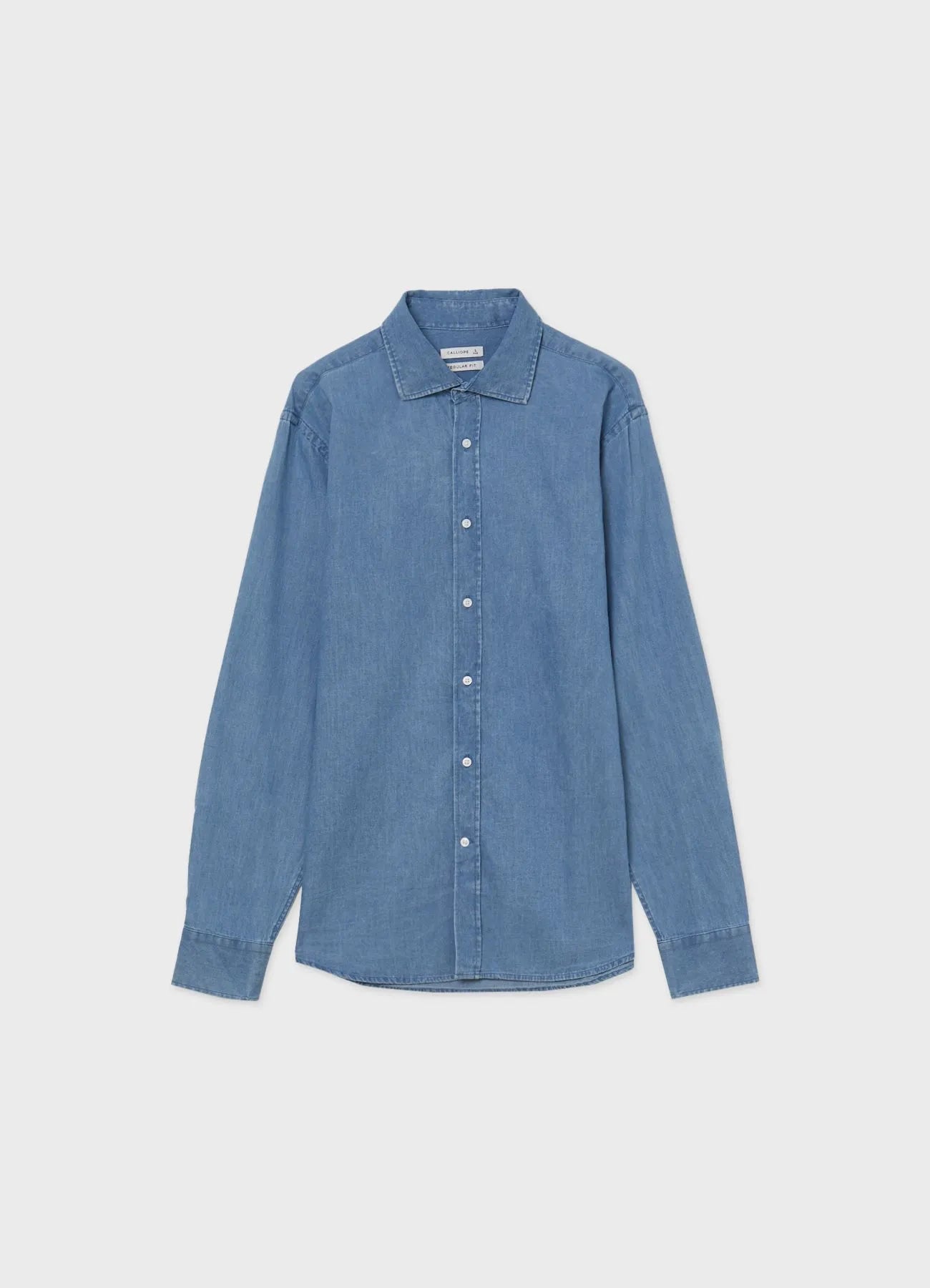 CALLIOPE Regular Fit Light Blue Denim Shirt - SMgarment's