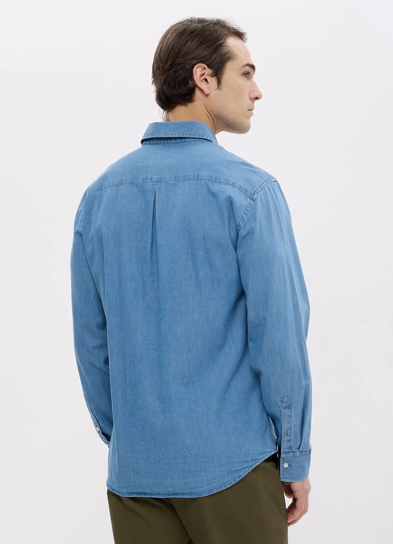 CALLIOPE Regular Fit Light Blue Denim Shirt - SMgarment's