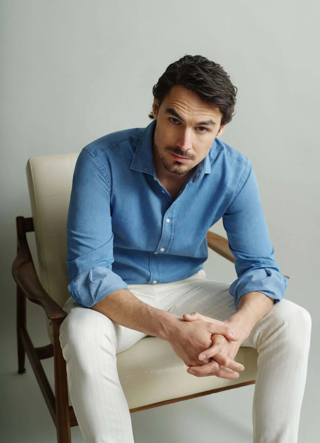 CALLIOPE Regular Fit Light Blue Denim Shirt - SMgarment's