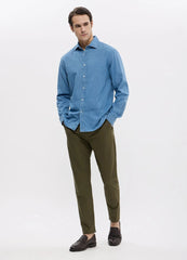 CALLIOPE Regular Fit Light Blue Denim Shirt - SMgarment's