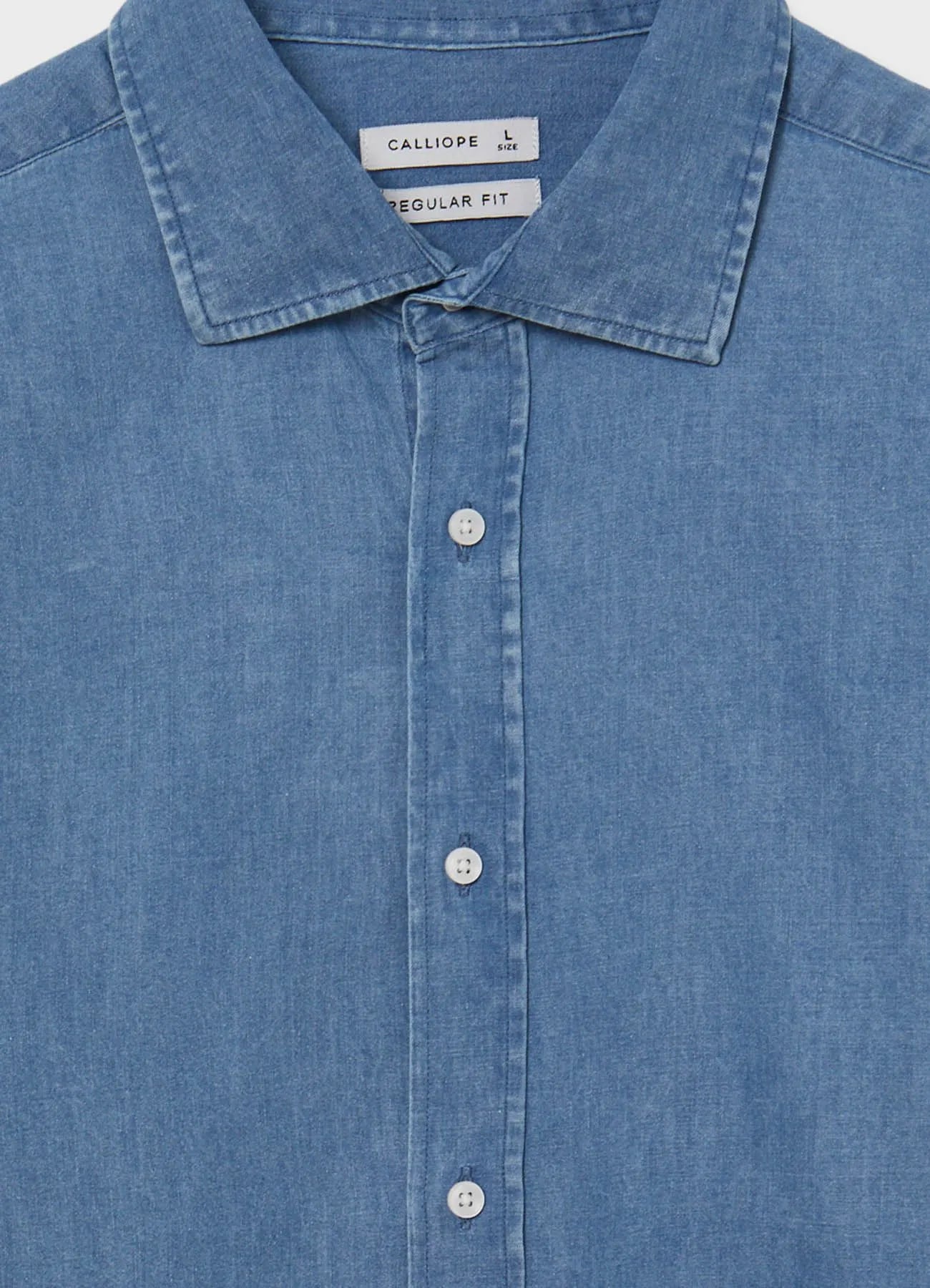 CALLIOPE Regular Fit Light Blue Denim Shirt - SMgarment's
