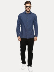 CELIO Blue Printed Casual Shirt - Smgarment's