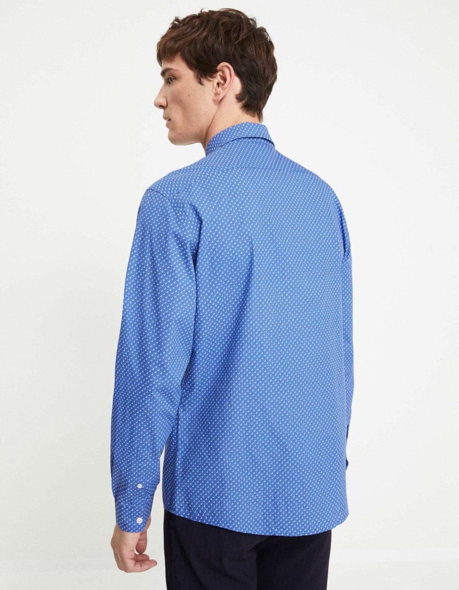 CELIO Blue Printed Casual Shirt - Smgarment's