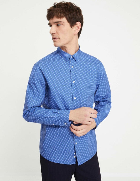 CELIO Blue Printed Casual Shirt - Smgarment's