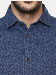 CELIO Blue Printed Casual Shirt - Smgarment's