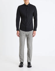 CELIO Extra Slim Stretch Cotton Shirt - Black - SMgarment's