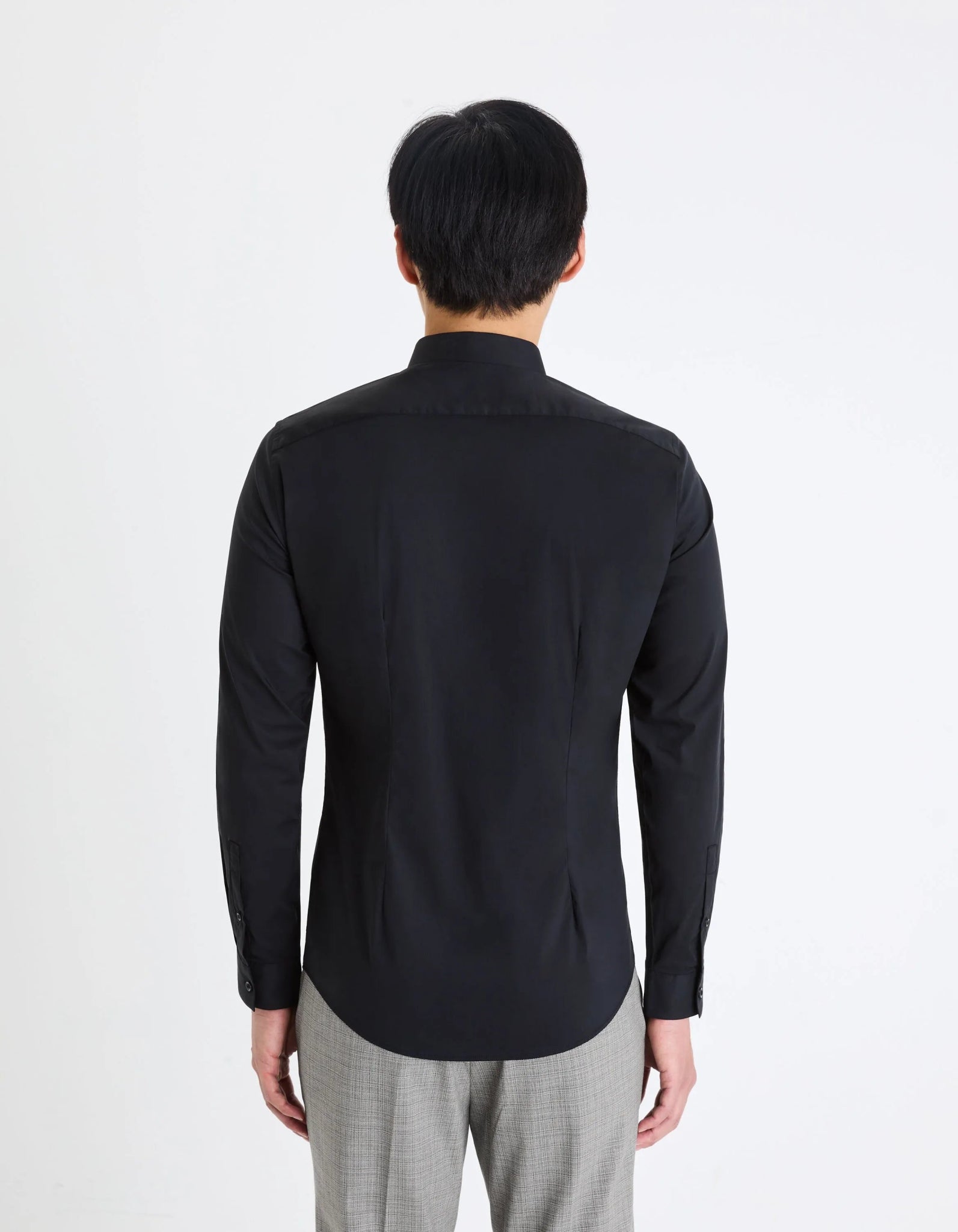 CELIO Extra Slim Stretch Cotton Shirt - Black - SMgarment's