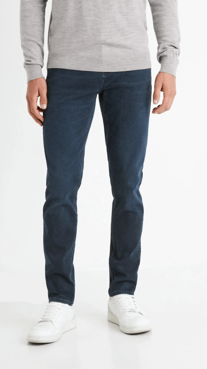 CELIO NAVY C25 STRETCH COTTON SLIM JEANS - Smgarment's