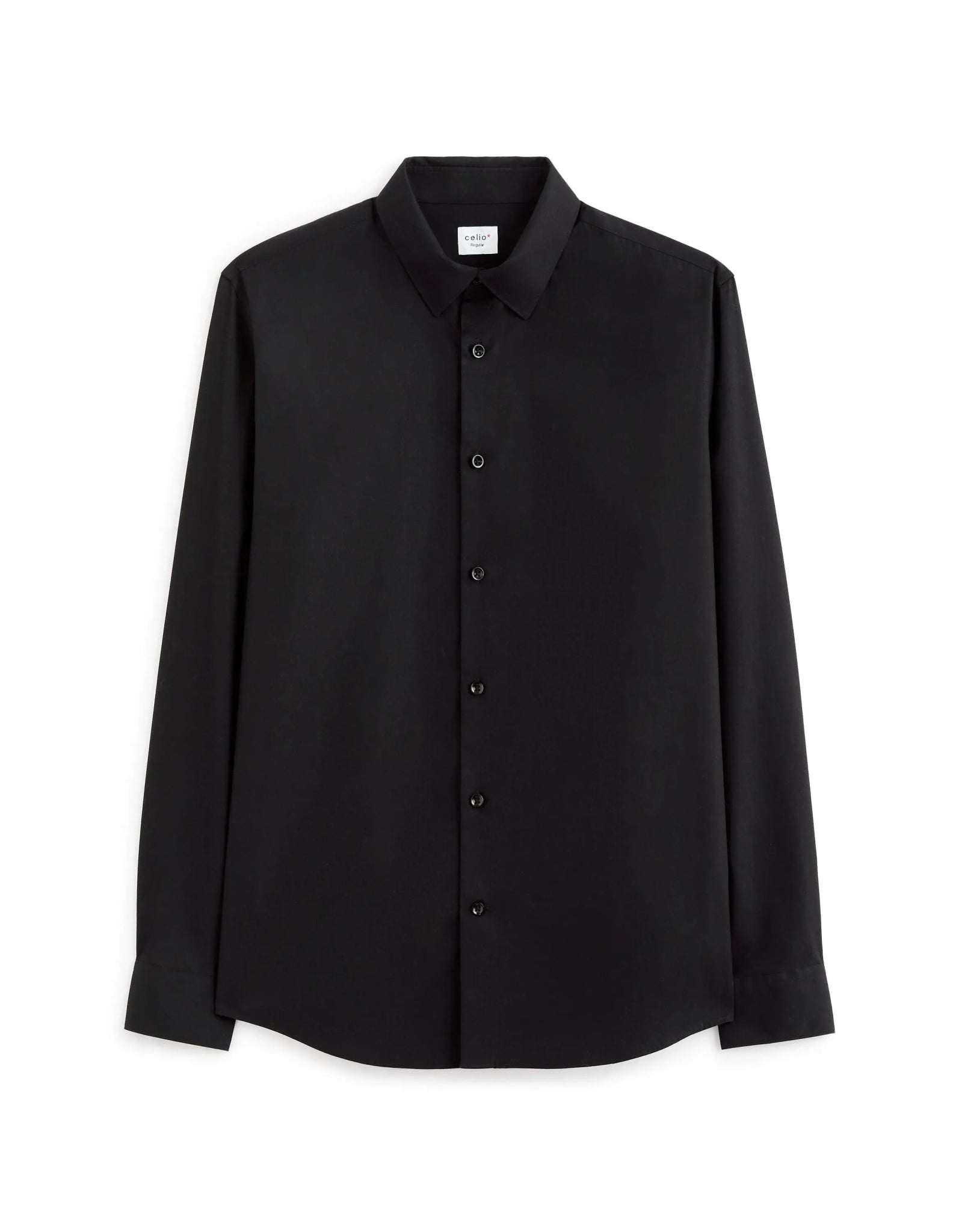 CELIO Regular Cotton Shirt Black - SMgarment's