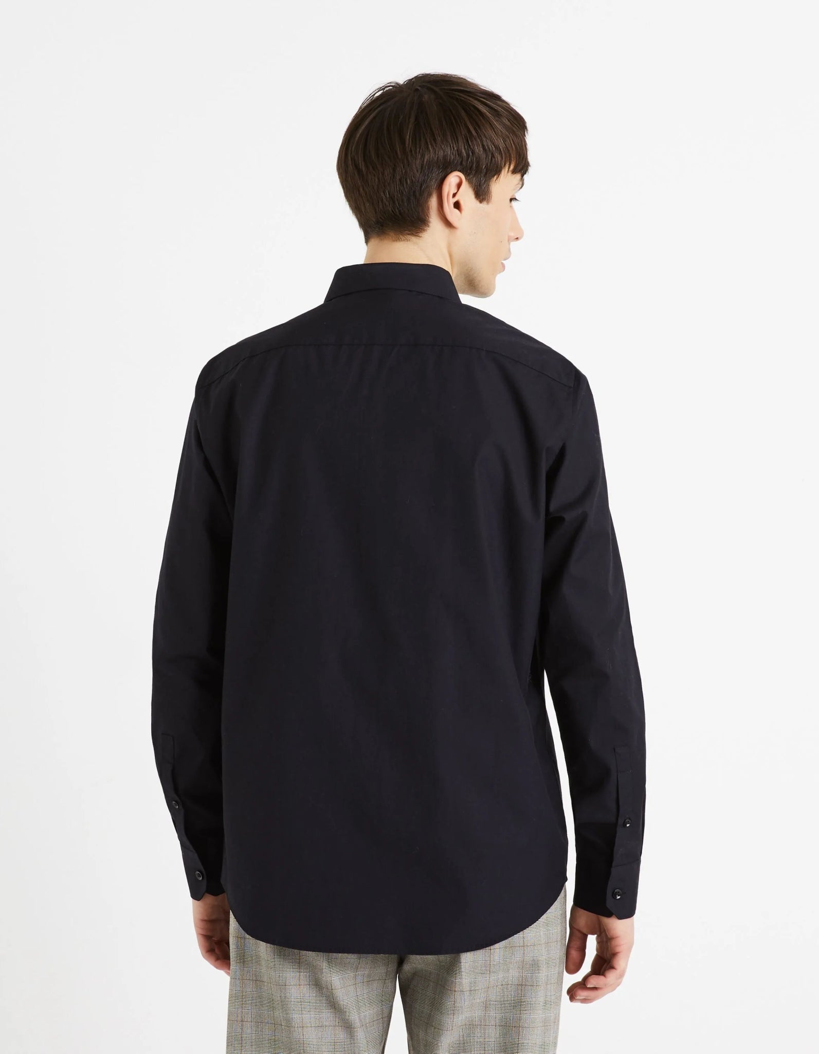 CELIO Regular Cotton Shirt Black - SMgarment's