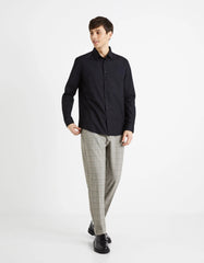 CELIO Regular Cotton Shirt Black - SMgarment's