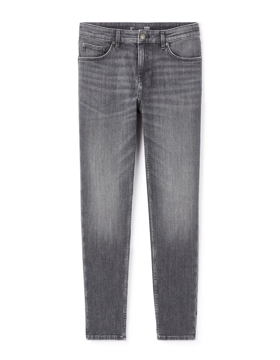 CELIO Slim Stretch Cotton Jeans Gray - Smgarment's