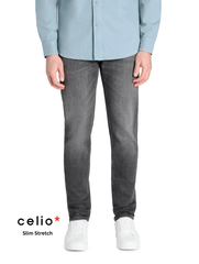 CELIO Slim Stretch Cotton Jeans Gray - Smgarment's