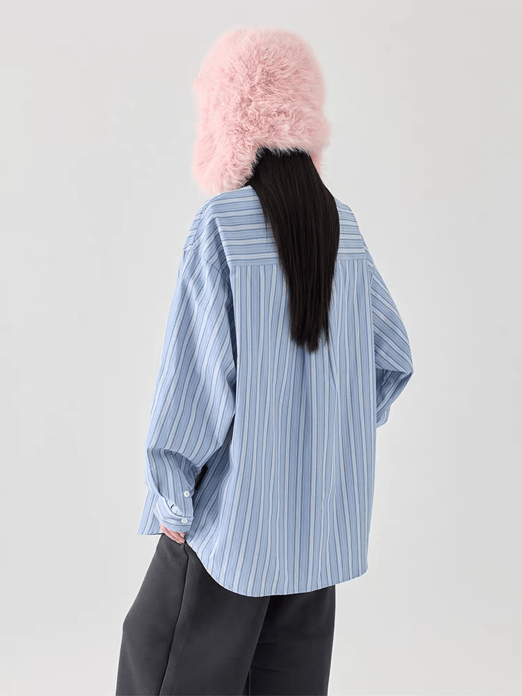 CHUANGXIJIDI Poplin Stripe Shirt - Smgarment's