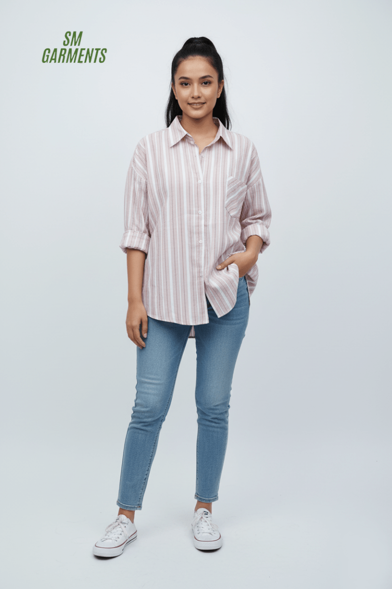 CHUANGXIJIDI Poplin Stripe Shirt - Smgarment's