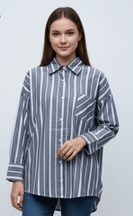 CHUANGXIJIDI Poplin Stripe Shirt - Smgarment's
