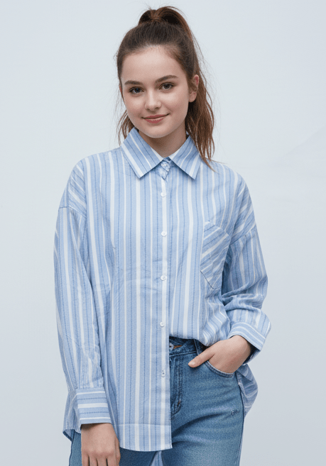 CHUANGXIJIDI Poplin Stripe Shirt - Smgarment's