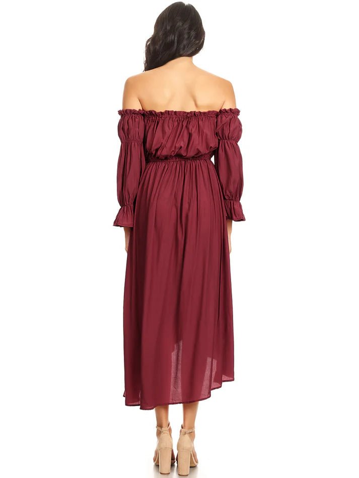 CMLIFE Long Sleeve Off Shoulder Renaissance Dress - Smgarment's