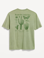 ON Mens Vintage Washed Cactus Graphic T Shirt