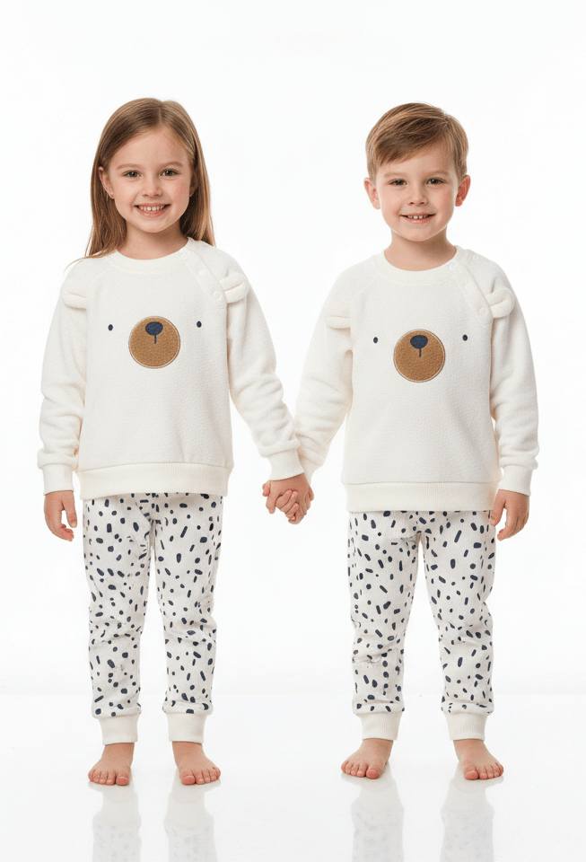 CNA KIDS Cozy Bear Fleece Sweatshirt & Jogger Set - Smgarment's