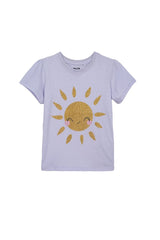 COOL CLUB Girls' Glitter Sun Graphic T-Shirt – Lavender - Smgarment's