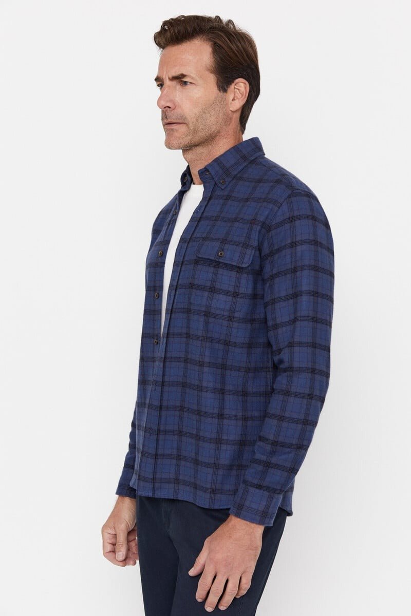 CORTEFIEL Checkered Flannel Shirt - Smgarment's