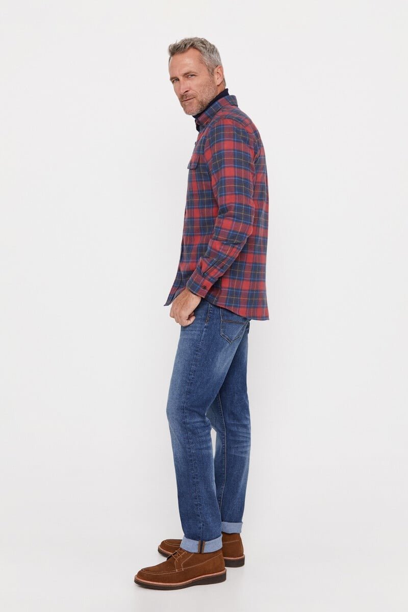 CORTEFIEL Checkered Flannel Shirt - Smgarment's