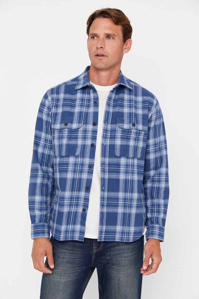 CORTEFIEL Checkered Over Size Shirt - Smgarment's