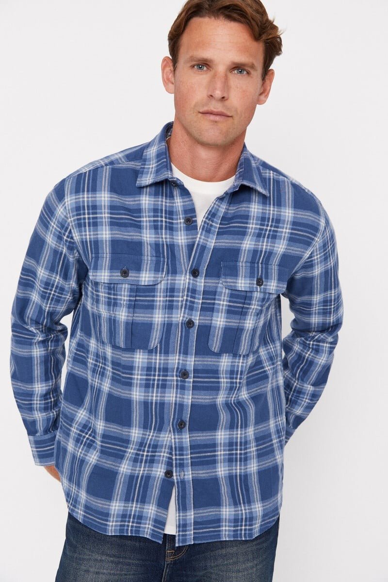 CORTEFIEL Checkered Over Size Shirt - Smgarment's