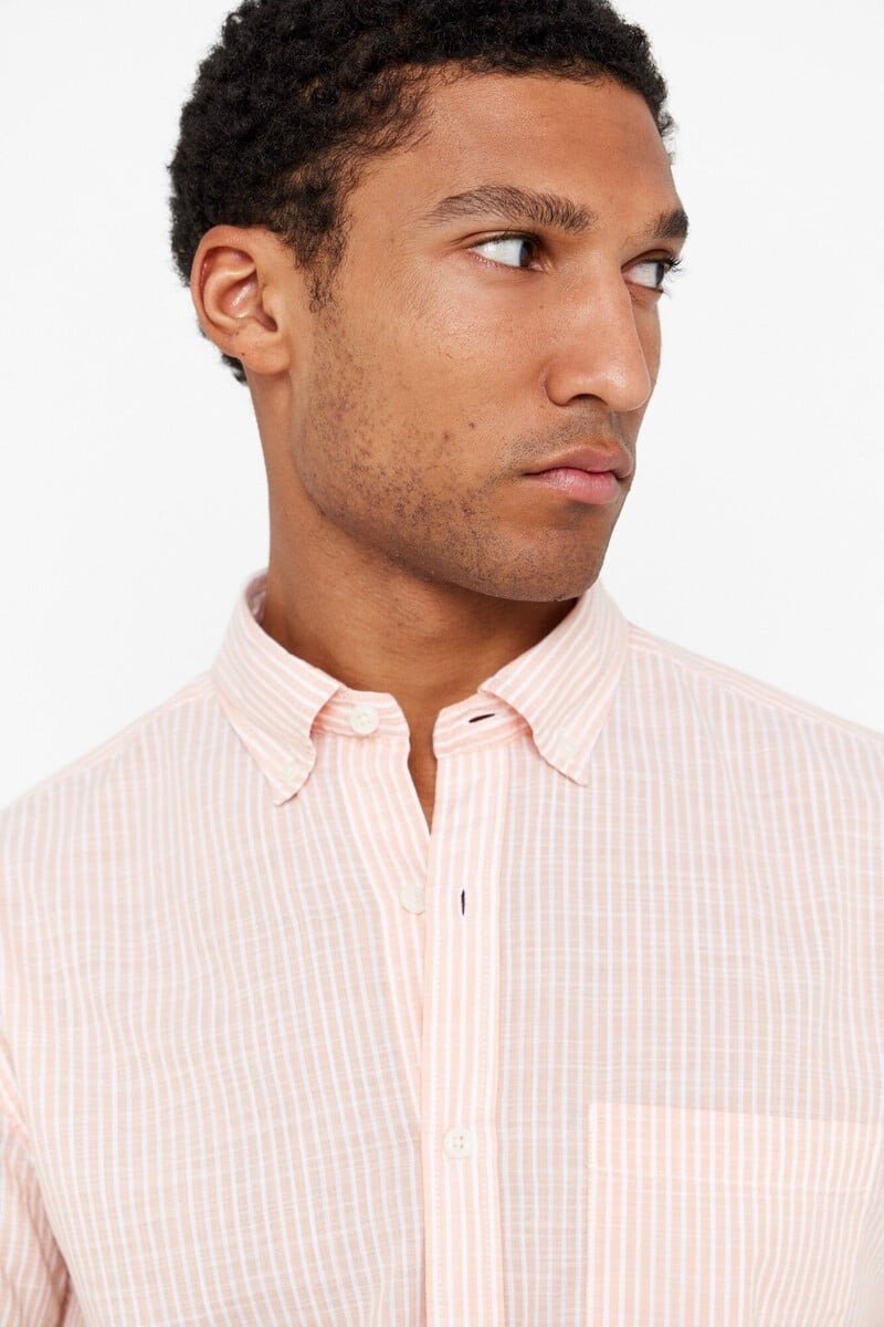 CORTEFIEL Striped Flame Fabric Shirt - Smgarment's