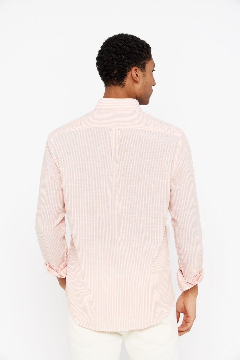 CORTEFIEL Striped Flame Fabric Shirt - Smgarment's