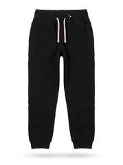 Girls BRANDED ' Black Fleece Jogger Sweatpants with Pink Drawstring| SM GARMENTS