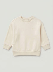 Boys' Long-Sleeve Casual Cotton Sweatshirt – Cream