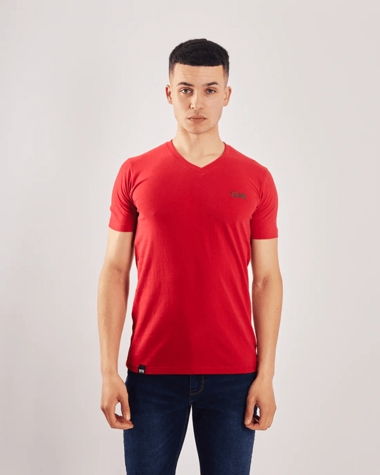 DEISEL Basic Oakley V Neck Barbados Cherry Tee - Smgarment's