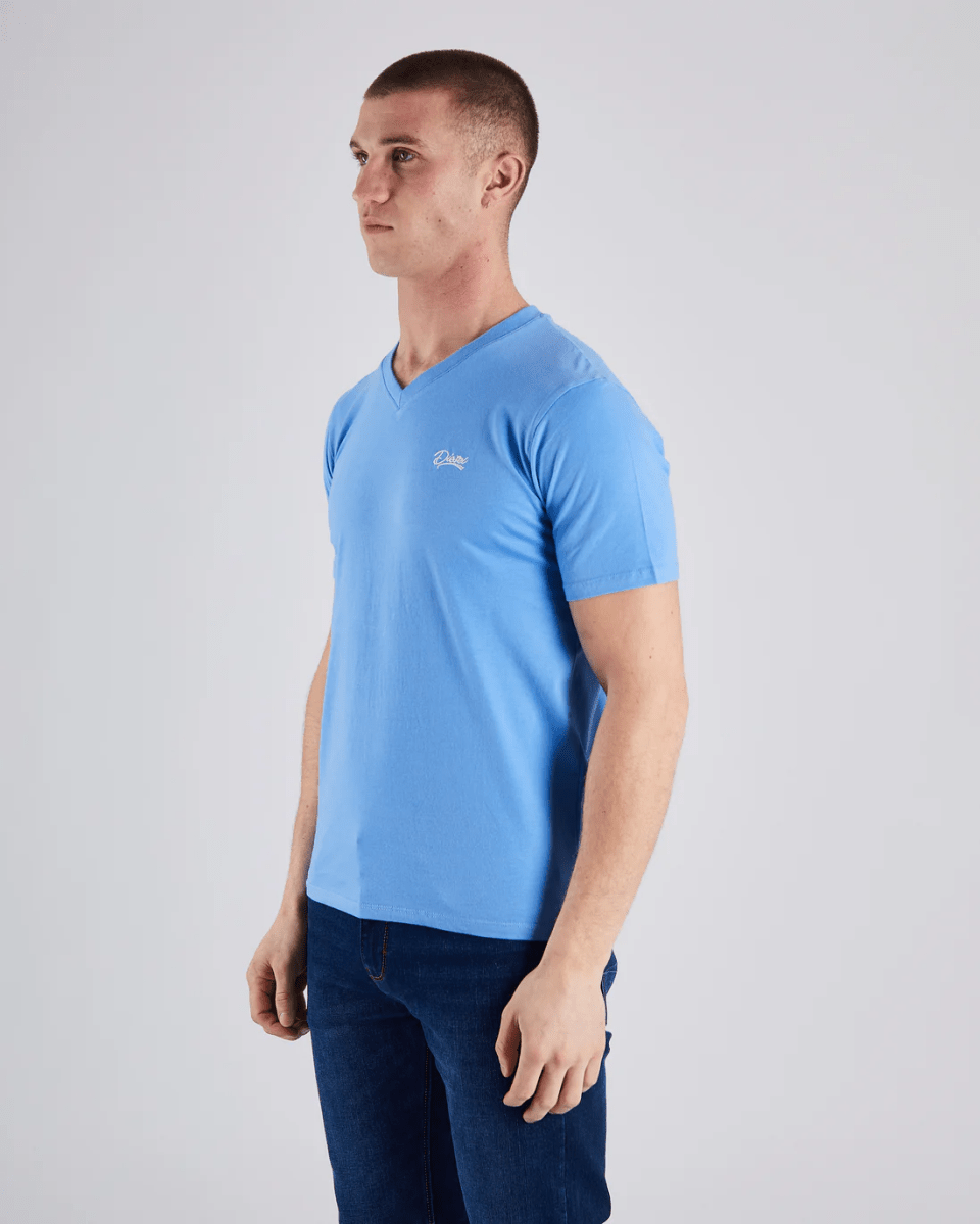 DEISEL Basic Oakley V Neck Blue Spark Tee - Smgarment's