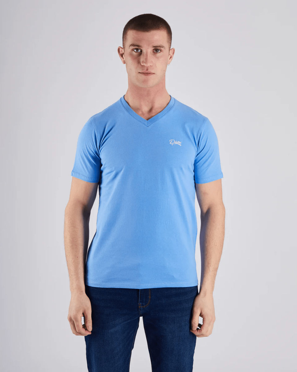 DEISEL Basic Oakley V Neck Blue Spark Tee - Smgarment's