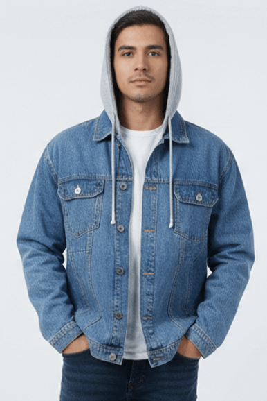 DF Jeans Mens Oversized Denim Jacket – Classic Blue - Smgarment's